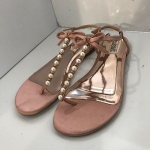 Badgley Mischka Honey Imitation Pearl Sandals